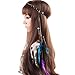 Fascigirl 1920s Flapper Gatsby headband Halloween Feather Headband for Women (A Black)