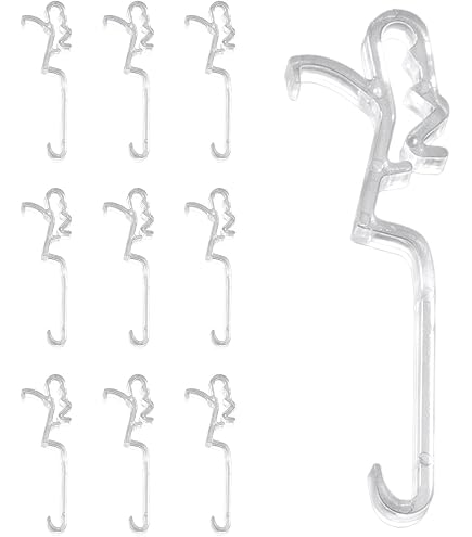 Clips De Cantonnière Pour Stores - Lot De 10 En Plastique Transparent - Pour Stores Faux-bois 6.3cm - Largeur 64mm - Fixation Sans Outil - 11