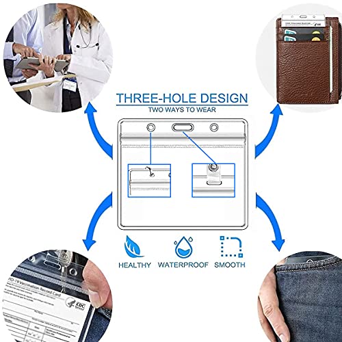 5 Pack CDC Vaccination Card Protector, 4.3 X 3.7 Inches Immunization Record Vaccine Cards Holder Clear ID Name Tags Badge Holders Vinyl Plastic Sleeve with Waterproof Type Resealable Zip