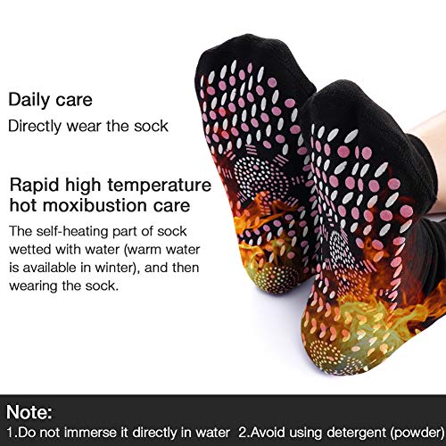 Magnetic Socks, Self Heating Socks, Magnetic Therapy Socks, Magnetic Compression Socks, Magnetic Tourmaline Socks Comfortable Breathable Massage Anti-Freezing Warm Foot Socks Outdoor, Black - Thumbnail 4