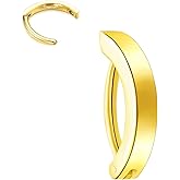 VOJO 14G G23 Titanium Clicker Belly Button Ring,10/12mm Reverse Curved Hoop Navel Barbell Piercing Jewelry