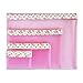 Multi Purpose 4 Piece Mesh Bag Set for Travel, Office Supplies, Cosmetic, Paper, Bill and Credit Card Bag (Pink Flower)