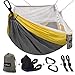 Sunyear Camping Hammock, Portable Single & Double Hammock with Net, 2 Person Hammock Tent with 2 * 10ft Straps, Best for Outdoor Hiking Survival Travel