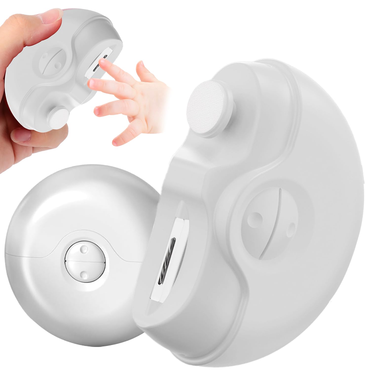 Photo 1 of 2 in 1 Automatic Nail Clippers - Electric Nail Trimmer with 2 Adjustable Speeds, for Seniors, Kids, Adults (White)