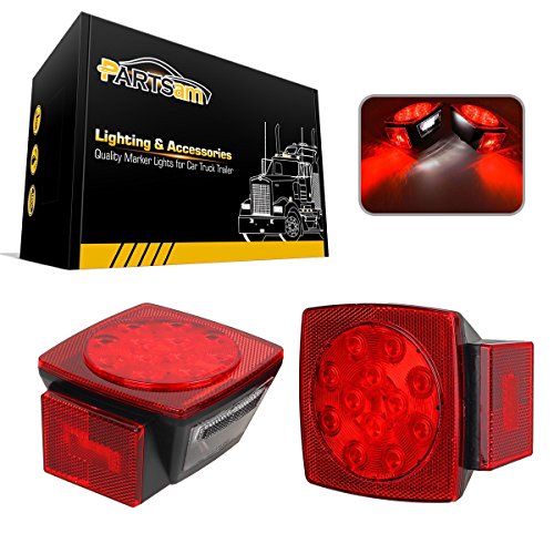 Square Red Stop Turn Tail Light