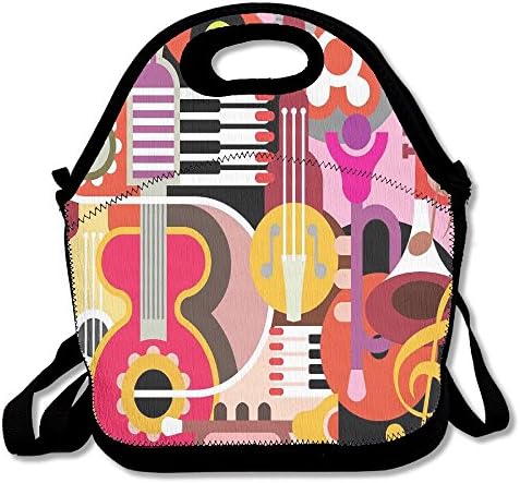 TTNOU Complex Graphic With Various Musical Properties Icons Keyboard Festival Piano Party Art Design Tote Bags And Velcro Tote Bags, Travel And Picnic For Adults, Boys And Girls (cats)