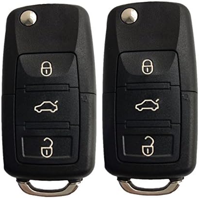 Dudely Replacement Case Shell 3 Buttons for VW Golf Passat Polo Bora Volkswagen Folding Remote Car Key Fob Cover(Key Shell Fob Case Only)-2 PACK