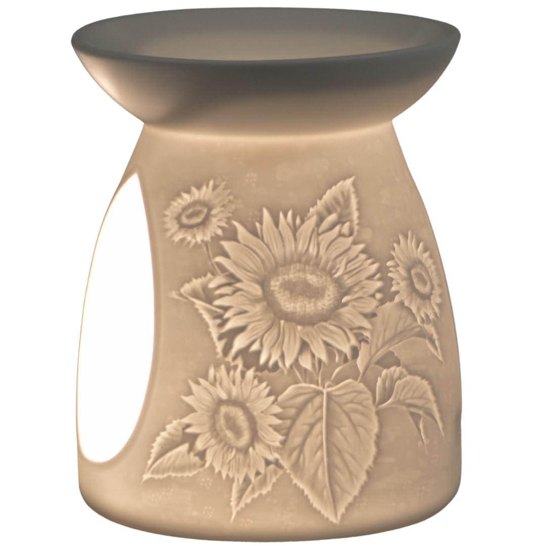 Cello Tealight Wax Melt & Oil Burner, Summer Time, Stunning porcelain designs safe for use around children and pets. Use wax or oil in the top and magically fragrance your room.