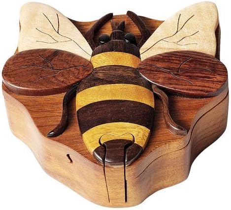 The Handcrafted Bee – Caja de Madera Secreta para Rompecabezas: Amazon.es: Hogar
