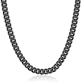 ChainsPro Chunky Miami Cuban Link Chains for Men,Stainless Steel Cuban Chain Necklace,4.8/6/10/14mm Width,No Tarnish& Thick Hip Hop Jewelry,18-30 inch Length, Black/Gold Plated/Silver,Send Gift Box