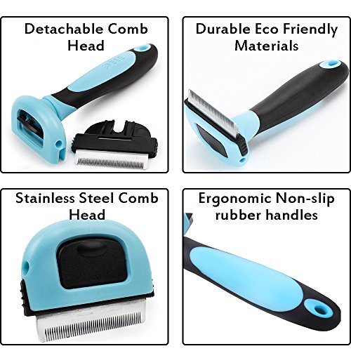 image for Ufine Pet Grooming Brush, Deshedding Tool for Dog and Cat, Self-Cleani