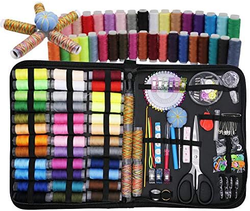 Sewing Kit, 200 Portable Sewing Supplies, 41 XL Quality Thread Spools, Zippered Thread and Needle Sew Kits for Adults, Kids, College Students, DIY, Travel, Office, Home