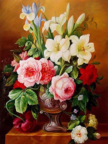 JUIOKK 20x30cm Square Diamond Painting 5D DIY Rhinestone Cross Stitch Embroidery Kit For Home Wall Decoration-Flowers