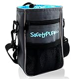 SafetyPUP XD Dog Treat Pouch for Training and Walking Dogs. Carry 3 Ways - Waist Belt, Clip On, or Shoulder Strap. Small, Durable Holder with Waste (Poop) Bag Dispenser and Reflectivity For Visibility