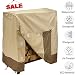 kdgarden Outdoor Patio Firewood Log Rack Cover, Heavy Duty Waterproof 600D Canvas Tarp Firewood Storage Cover for All-Weather Protection, Fits 4-Feet 48"x24"x42" Rectangular Firewood Rack, Beige-Tan primary