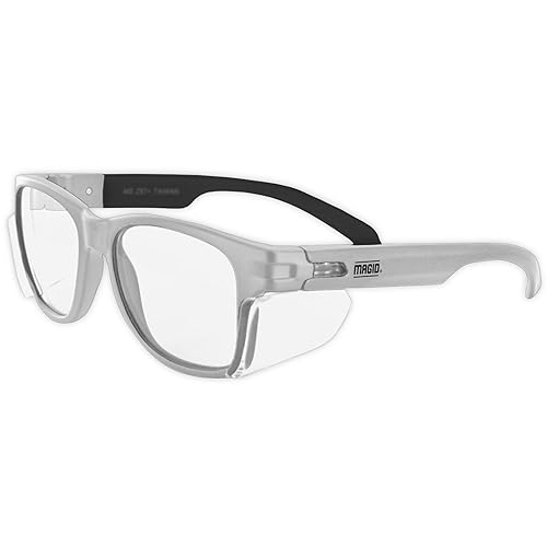 MAGID Gemstone Y50 Performance Anti-Fog Safety Glasses with Side Shields, White Frame/Clear Lens, Scratch-Resistant Polycarbonate Lenses, 72 Pairs