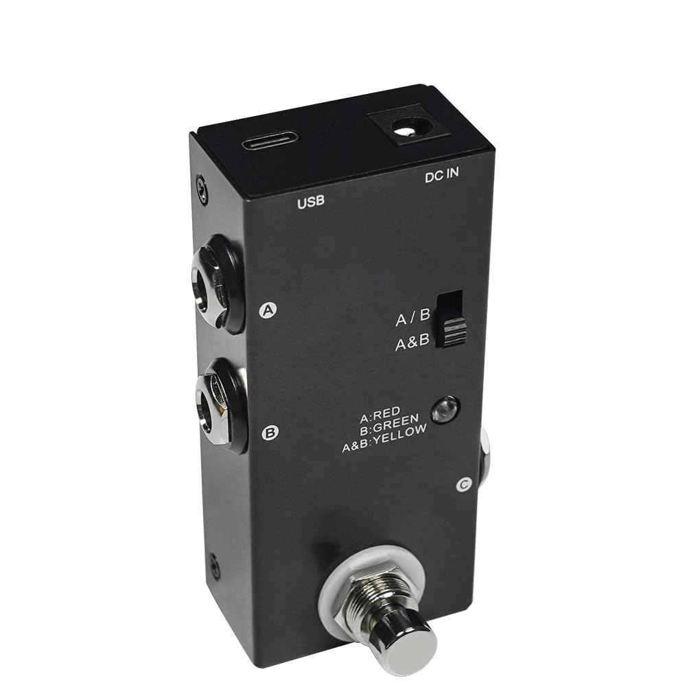 Cachpib ABY Box Line Selector AB Switch Mini Guitar Effect Pedal Mini Pedal Bidirectional Circuit Selector Processor Professional Music Ambience Electric Guitar Effector black