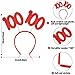 WILLBOND 6 Pieces Head Bopper 100 Glittered Boppers 100th Day of School Headband Glittered Number 100 Boppers for 100th Day of School 100th Anniversary 100 Years Old Birthday Party Favors