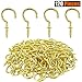 Powlankou 1inch Brass Plated Metal Screw-in Ceiling Hooks Cup Hooks, 120 Pieces