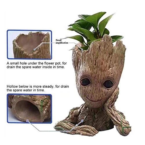Meka-supplies - Baby Groot Flowerpot Flower Pot Planter Action Figures Guardians of The Galaxy Toy Tree Man Cute Model Toy Pen Pot