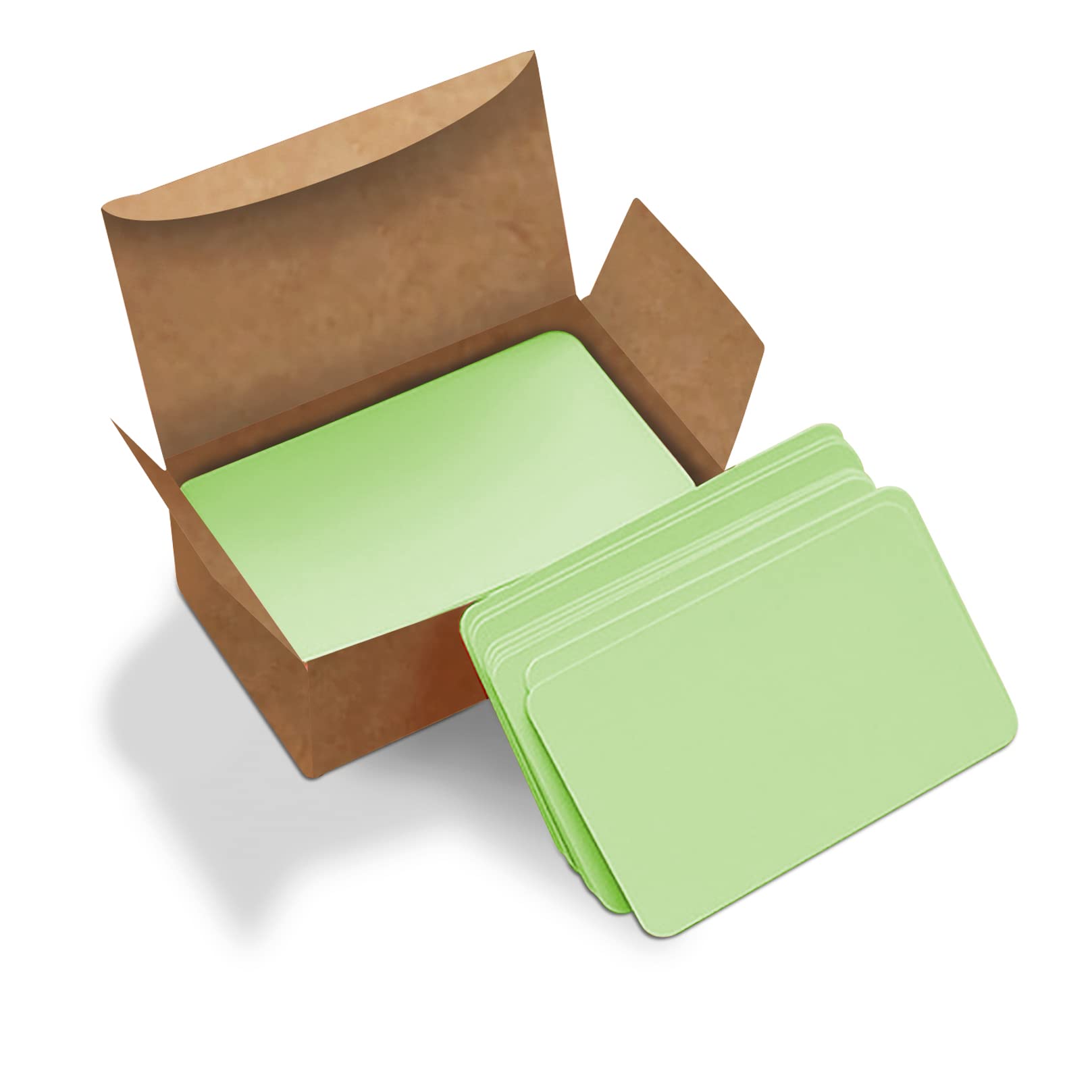 VANRA 300PCS Small Blank Index Cards 3.5x2 inches Note Cards Study Flash Cards, Word Message Gift DIY Cards Kraft Paper Tags (Mint Green, 300/Pack)