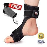FirstCare Plantar Fasciitis Night Splint & Compression Socks 2-in-1 | Injury Support & Heel Pain Relief | Orthotic Brace for Achilles Tendon Support | Free Compression Sleeves Included