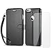 iPhone 6s Plus / 6 Plus Case, TUCCH Leather Wallet Phone Case [Card Slot] [Flip] [Wallet] [Stand] [Wrist Strap] Carry-All Case for Apple iPhone 6 Plus / 6s Plus (5.5 Inch), Black