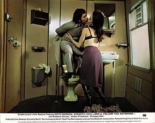 She'll Follow you Anywhere Kenneth Cope Hilary Pritchard kiss in train toilet