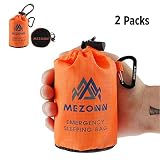 Mezonn Emergency Sleeping Bag Survival Bivy Sack Use as Emergency Blanket Lightweight Sleeping Bag Survival Gear for Outdoor Hiking Camping Keep Warm After Earthquakes, Hurricanes and Other disasters