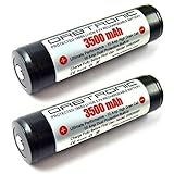 3500mAh 18650 ORBTRONIC Two Protected Rechargeable Button Top High Performance Li-ion Batteries 3.7V for High Power 18650 Flashlights - NOT for ecig Devices