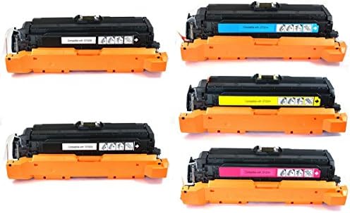ECOMAX 5PK Premium CF320X, CF321A, CF322A, CF323A (2+1+1+1) High Yield Black &amp; Cyan, Magenta, Yellow Compatible Toner Cartridge Set, Replacement 653X 653A, For LaserJet Enterprise M680dn M680f M680z