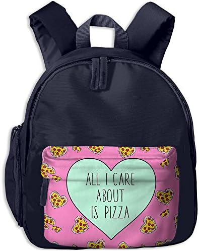 QiOrchid All I Care About Is Pizza School Bag Kids Backpack Children Book Bag