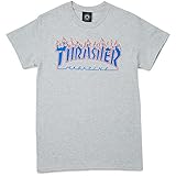 Thrasher Patriot Flame Short Sleeve T-Shirt - Ash Grey
