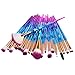 20 Pieces Makeup Brushes Set Kit, Staron Makeup Brush Set Foundation Cosmetics Face Eyebrow Eyeliner Blush Lip Cosmetic Powder Blending Makeup Brushes Tool (Blue❤️)