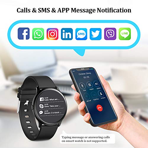 Evershop Smart Watch with Compass Heart Rate Monitor for Men Women, IP68 Waterproof Fitness Tracker with Sleep Tracker Pedometer Compatible for Android Phones&iPhone