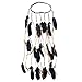 Hippie Feather Headband Boho Headdress - AWAYTR Feather Crown Elastic Gypsy Festival Headband Indian Hair Accessories (Black)