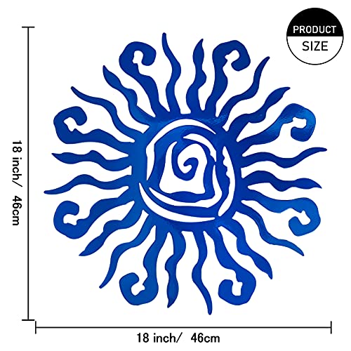 Wacky Sun Outdoor Metal Wall Art, 3D Metal Sun Wall Decor Hanging for