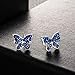Buyless Fashion Girls Butterfly Stud Earrings Silver Surgical Stainless Steel - E100BTPNK