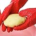 Kangkang@ 1 pair Magic Quick Fruit Vegetable Potato Processing Tools PVC Rubber Peelers Gloves Cooking Tools Rose Red Kitchen Gadget