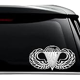 US Army Airborne Paratrooper Decal Sticker For Use On Laptop, Helmet, Car, Truck, Motorcycle, Windows, Bumper, Wall, and Decor Size- [6 inch] / [15 cm] Wide / Color- Gloss White