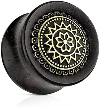 eeddoo Flesh Tunnel Sun Tribal Brown Wood