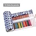 Amerzam Pencils Canvas Pencil Wrap,72 Colored Pencils Roll Pouch Case Holder (Blue)