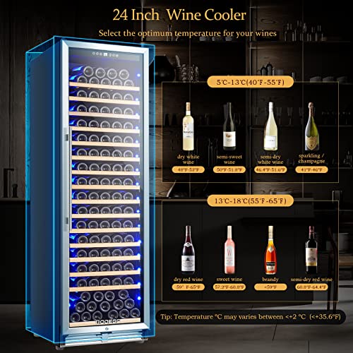 BODEGA 24 Inch Wine Cooler, 176 Bottles Wine Refrigerator with High
