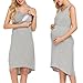 Ekouaer Womens Delivery/Labor/Maternity/Nursing Nightgown Sleeveless Pregnancy Gown for Hospital Breastfeeding Dress