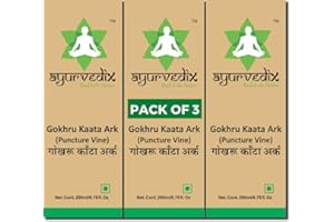 ayurvedix Gokhru Kaata Ark | Puncture Vine Herbal Gokshura Distillate 200ml, Pack of 3