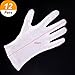 Mudder 12 Pairs White Cosmetic Cotton Moisturizing Gloves Moisture Enhancing Hand Spa Gloves for Hands Care (23 cm)