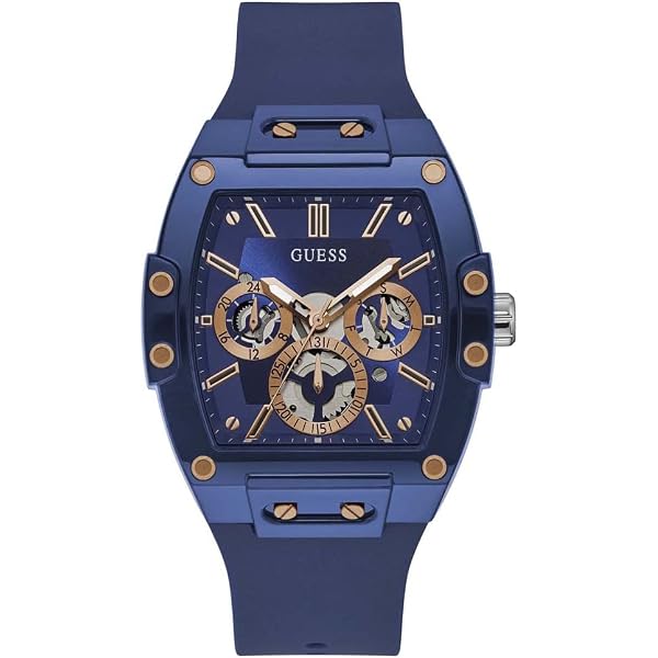 Amazon.com: Guess Blue + Rose Gold-Tone Crystal Silicone  display picture 3
