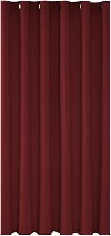 Deconovo Blackout Curtain 80x84 Inch Ring Top Thermal Insulated Red 1 Panel view 9