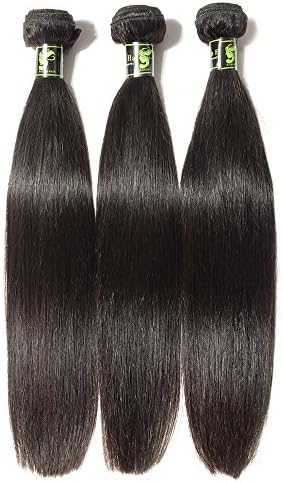 Aosun Hair Best Quality 8A Brazilian Virgin Remy Silky Straight Human Hair In Natural Color 3 Bundles Unprocessed Hair Weave Extensions 95-100g/pc (8"10"12")