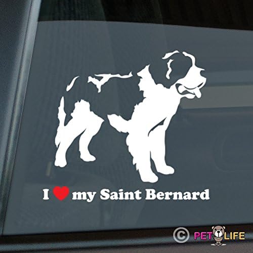 Mister Petlife I Love My Saint Bernard Sticker Vinyl Auto Window v2 st. st